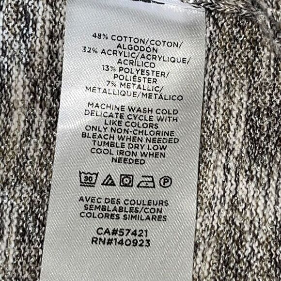 Loft Womens Open Front Cardigan Sweater Metallic Acrylic Blend Gray Small Petite - Picture 6 of 8